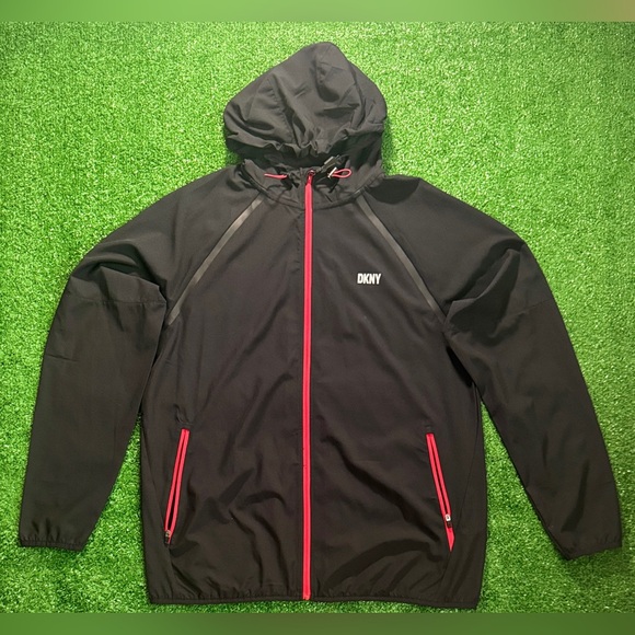 Dkny Other - DKNY Sporty Black and Red Windbreaker with Hood